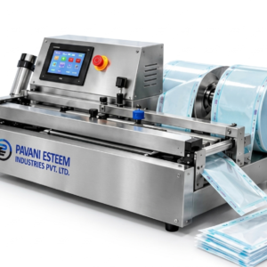 AUTOMATIC CUTTING AND SEALING MACHINE FOR STERILIZATION POUCHES